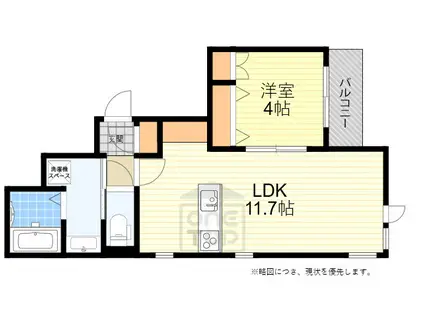 パルボヌール(1LDK/2階)の間取り写真
