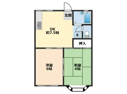 セレニティ(2DK/1階)の間取り写真