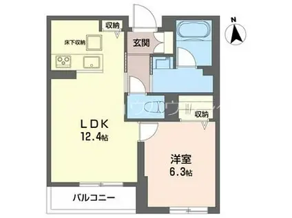 南流山シャーメゾン(1LDK/1階)の間取り写真