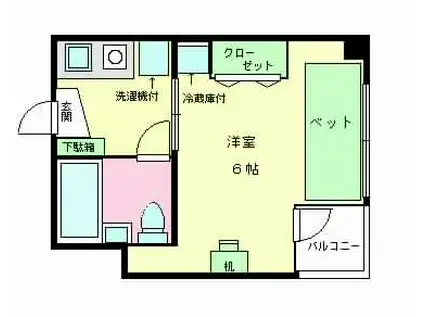 コスモカラホリLOFT(1K/4階)の間取り写真