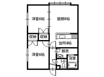 CREDIA(2LDK/2階)の間取り写真
