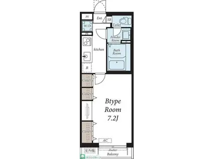 グレイス堀之内(1K/2階)の間取り写真