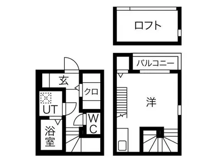 アールグレイス中島町アールグレイスナカシマチ(1K/1階)の間取り写真
