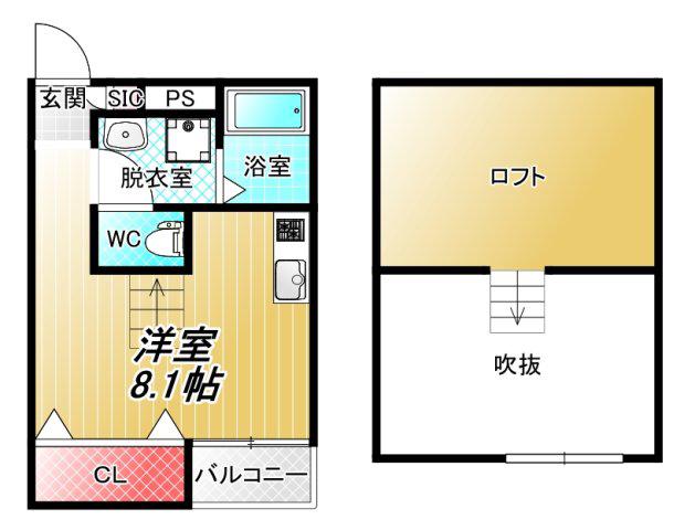 FOR REALIZE友井(ワンルーム/1階)の間取り写真