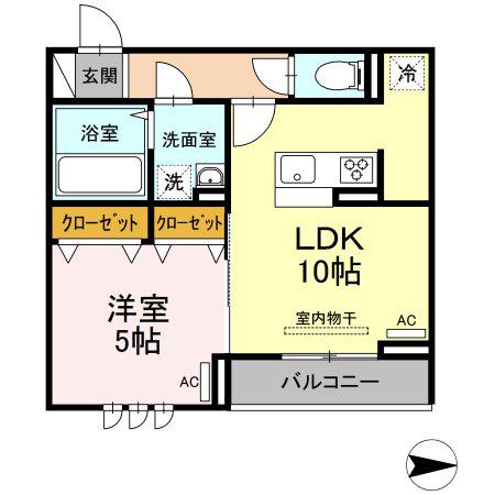ロイジェント井荻C棟(1LDK/3階)の間取り写真