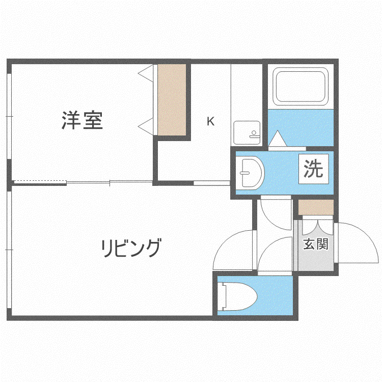 イーストポルトN14(1LDK/2階)の間取り写真
