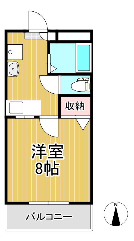 プランドゥ合川I(1K/1階)の間取り写真