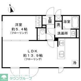 STRIPES 豪徳寺(1LDK/3階)の間取り写真