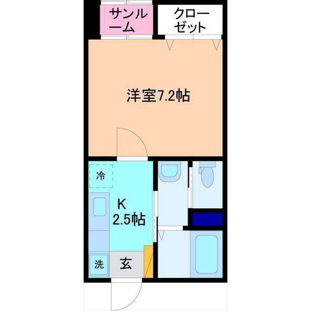 ウィスキーレジデンス芳斉A(1K/2階)の間取り写真