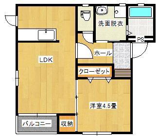 JR上越線 井野駅(群馬) 徒歩42分 2階建 築19年(1LDK/1階)の間取り写真