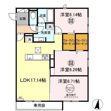 ロイヤルグレース(3LDK/1階)の間取り写真