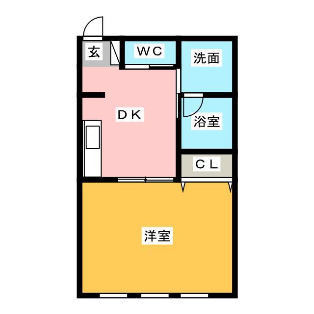 ドリムーン(1K/2階)の間取り写真