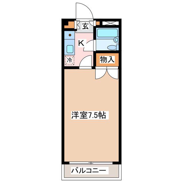 ハイツうつくし(1K/1階)の間取り写真
