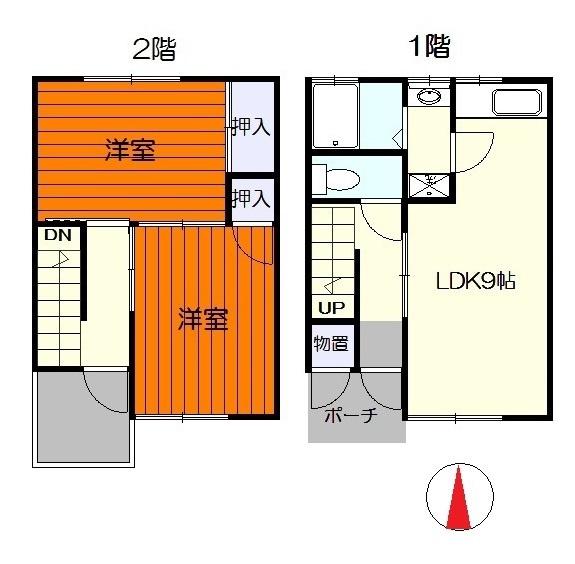 ピースフルM A棟(2LDK/1階)の間取り写真