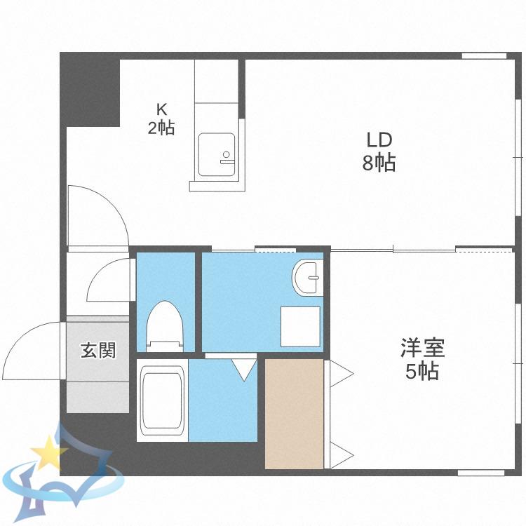 ニアステーション宮の沢(1LDK/4階)の間取り写真