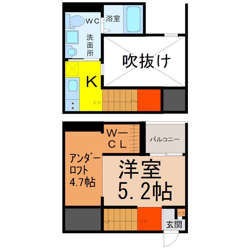 FONTANA TAKABATA(1K/1階)の間取り写真