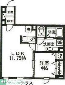 MAR DETE MIMOMI(1LDK/1階)の間取り写真