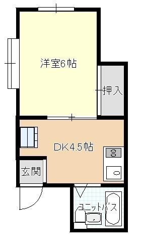 コーポ葵(ワンルーム/2階)の間取り写真
