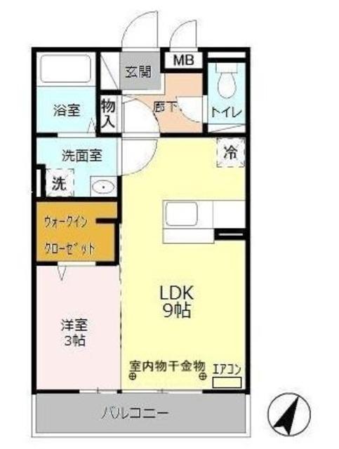 ビューフレア(1LDK/2階)の間取り写真