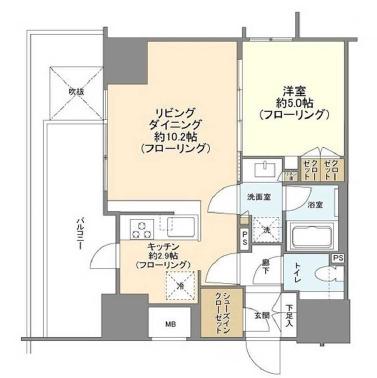 シティハウス西池袋(1LDK/18階)の間取り写真