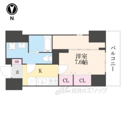 アート四条堀川(1K/5階)の間取り写真