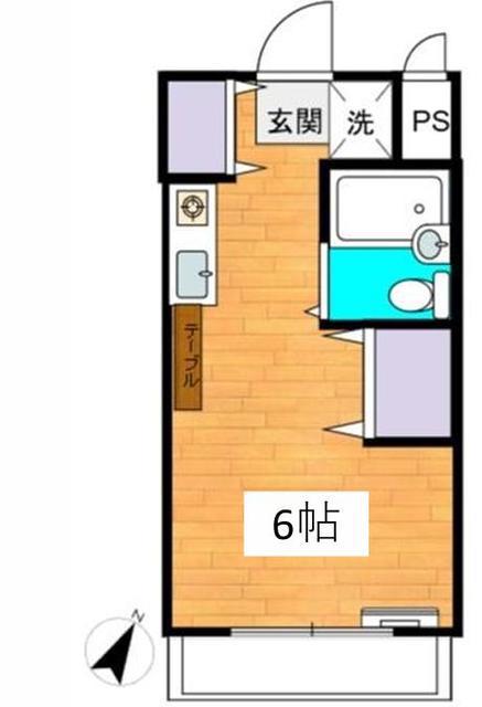 モイスチャーガーデン堀之内(ワンルーム/3階)の間取り写真