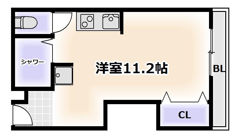 ハイツフルネス(ワンルーム/2階)の間取り写真