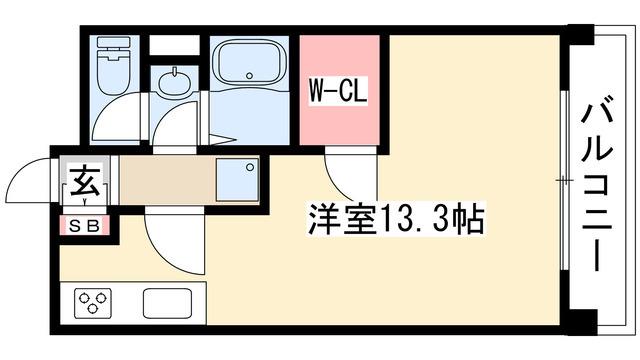 OS・SKYマンション鹿子(1K/1階)の間取り写真