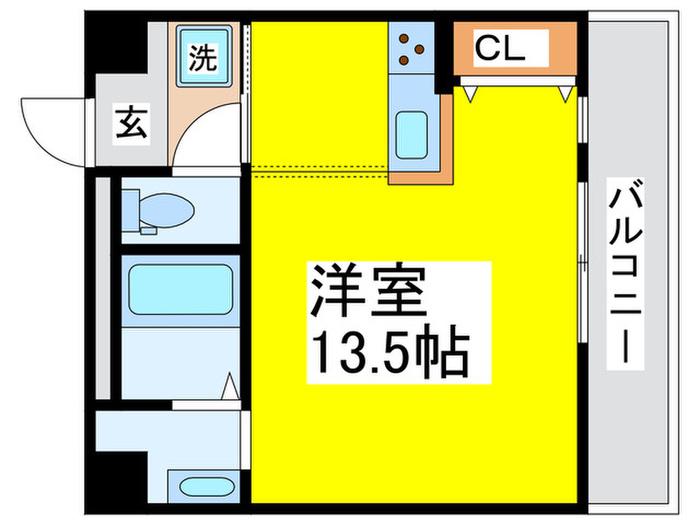 マンション春道(ワンルーム/2階)の間取り写真
