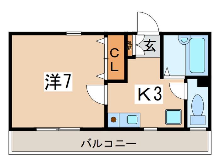 ガーデンハイツ(1K/2階)の間取り写真