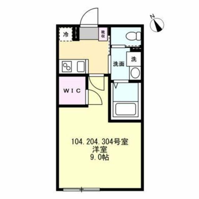 FELICE相模原(1K/3階)の間取り写真