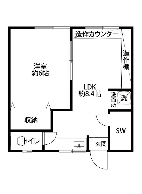 コーポ泉(1LDK/1階)の間取り写真