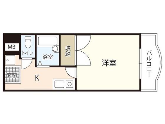 K&Kビルド B棟(1K/3階)の間取り写真