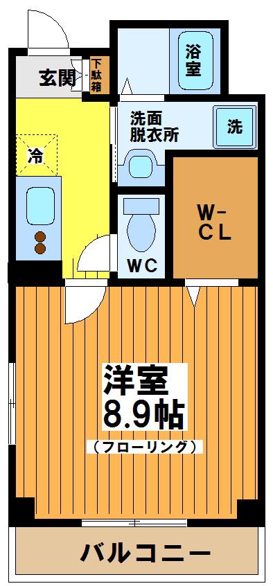 アスール(1K/3階)の間取り写真
