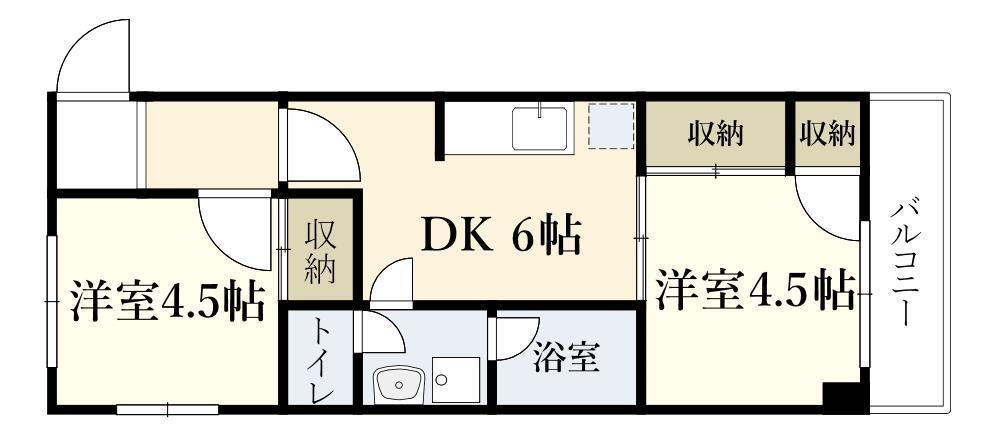 ヴェーネ長町(2DK/5階)の間取り写真