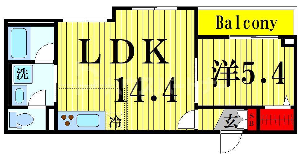 ベレオグランデ風待月(1LDK/2階)の間取り写真