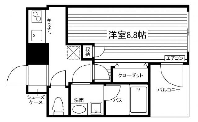 THE MODERN 奉還町(1K/8階)の間取り写真