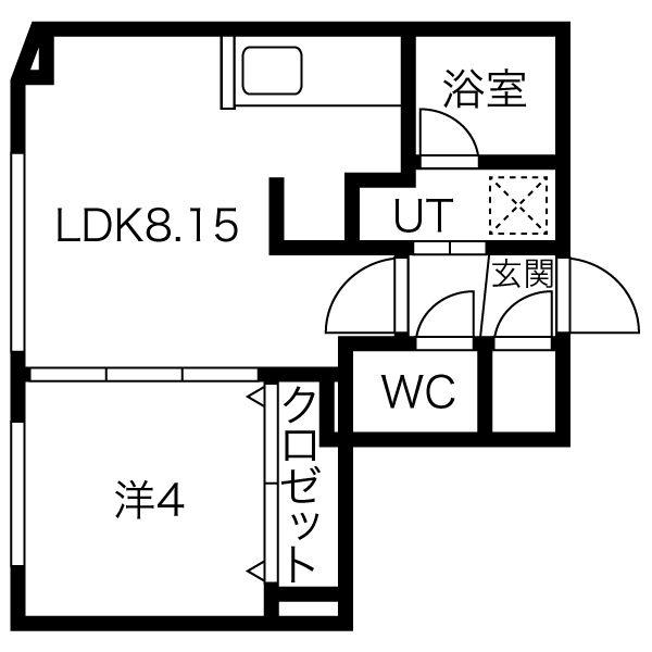 オレンジレジデンスウエスト(1LDK/2階)の間取り写真