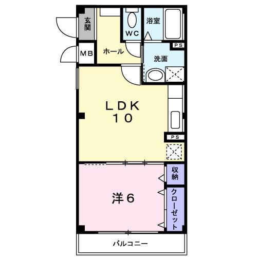 パ-クヒルズ(1LDK/2階)の間取り写真