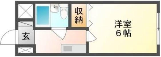 ロイヤルマンション(1K/2階)の間取り写真