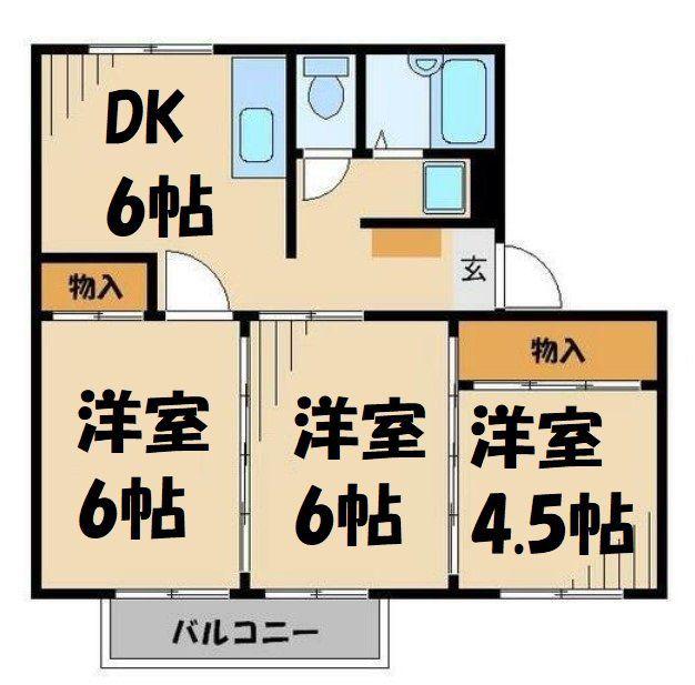 ティゾーノース(3DK/1階)の間取り写真