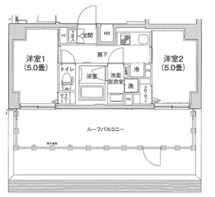 ティモーネ グランデ田端(2K/8階)の間取り写真