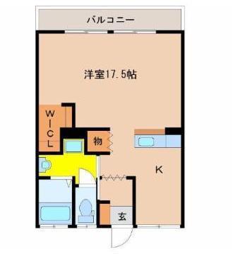 リヴェール中西(ワンルーム/2階)の間取り写真