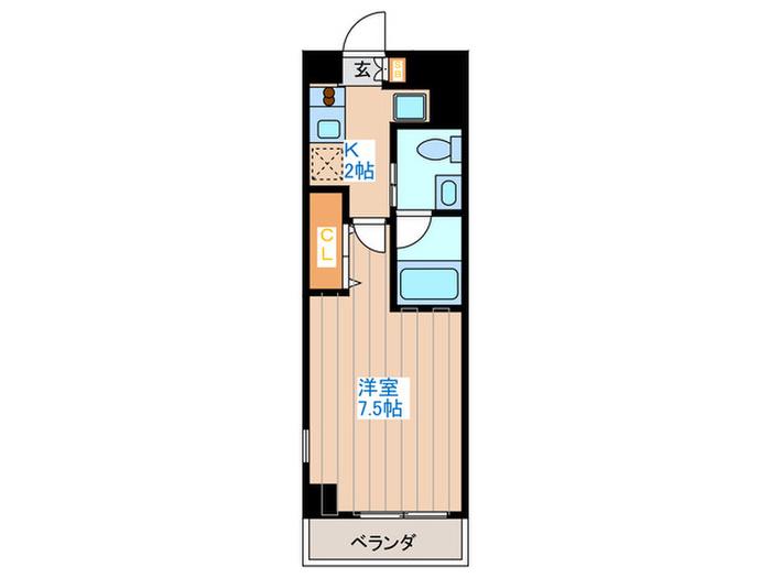 プラウドフラット仙川(1K/5階)の間取り写真
