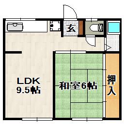 桜ハウス(1LDK/1階)の間取り写真