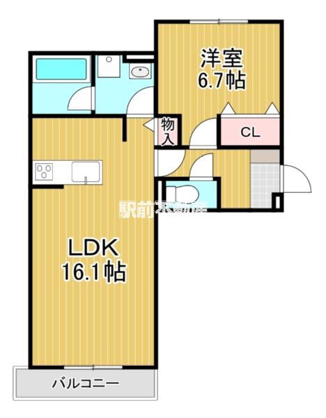 メゾン梅木(2LDK/1階)の間取り写真