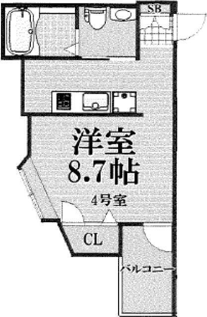 GRAN BLEU FUNABASHI(ワンルーム/1階)の間取り写真