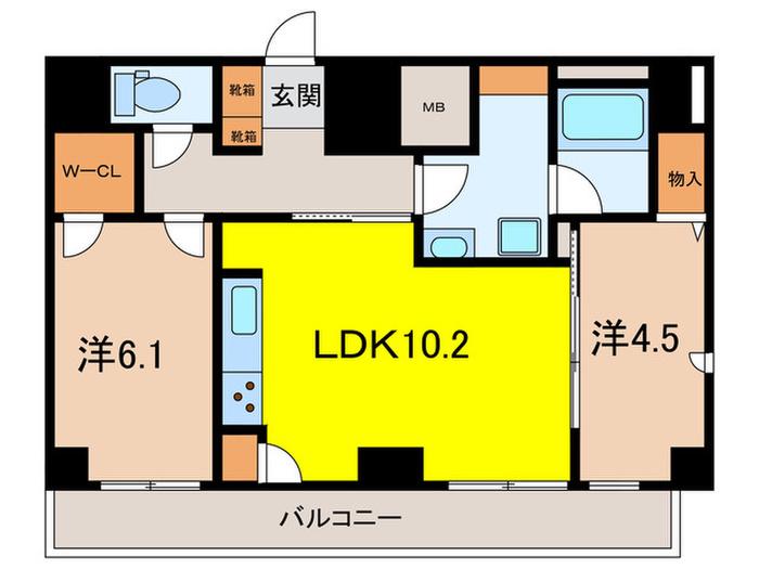 ワンルーフレジデンス板橋大山(2LDK/12階)の間取り写真