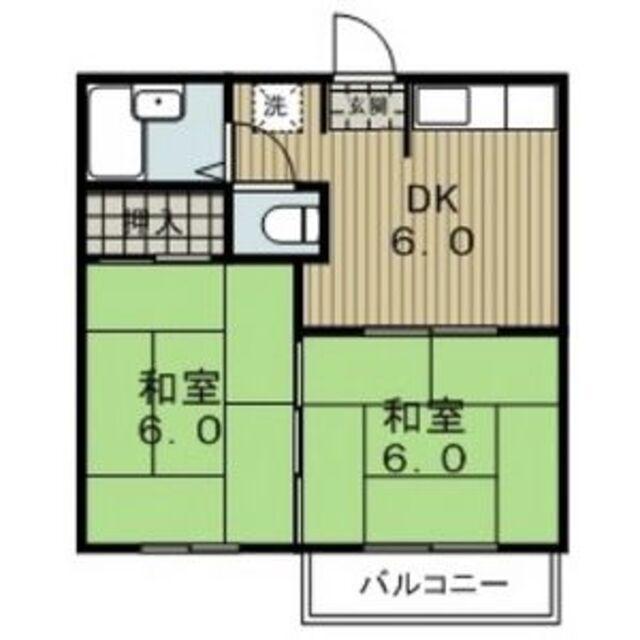 ハイツ藤(2DK/1階)の間取り写真