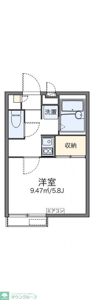 レオパレス上用賀三丁目(1K/2階)の間取り写真